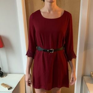 Wine red sheath dress